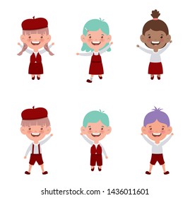 group of interracial students characters