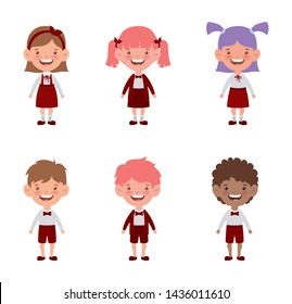 group of interracial students characters