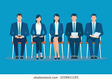 
Group interview image, job hunting, job hunting isolated flat vector illustration