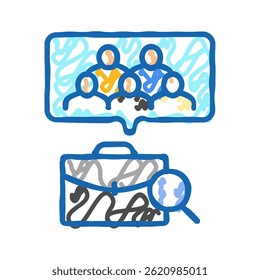 group interview interview job doodle icon sketch vector. group interview interview job sign. isolated symbol illustration