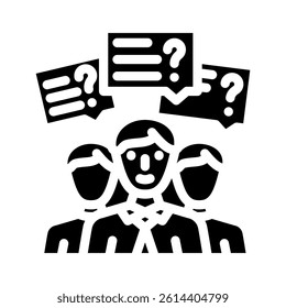 group interview interview job glyph icon vector. group interview interview job sign. isolated symbol illustration
