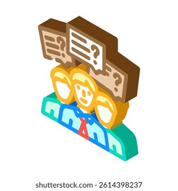 group interview interview job isometric icon vector. group interview interview job sign. isolated symbol illustration