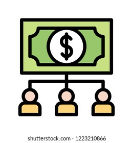 group investment flat icon editable outline in business 