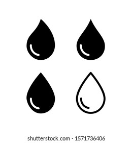 Group Of Isolated Drop Water Vector Icon In Trendy Flat Style