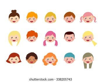 Group of kids collection set