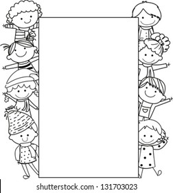 Group Kids Frame Stock Vector (Royalty Free) 131703023 | Shutterstock