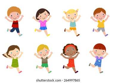 Group of kids running