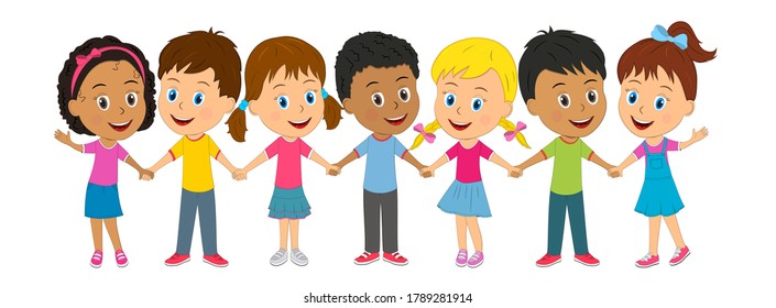 48,031 Children holding hands cartoon Images, Stock Photos & Vectors ...