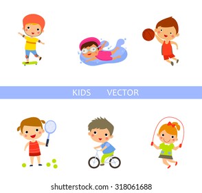 Group Of Kids Vector