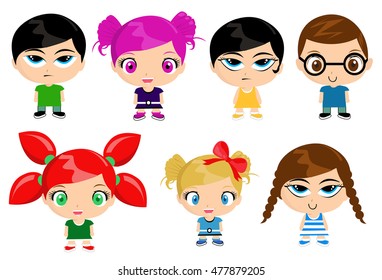Group of kids vector illustration