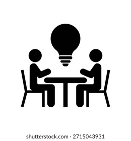 Conocimiento grupal, visión colectiva, icono de esquema de comunidad creativa. 