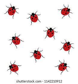 group of ladybugs illustration