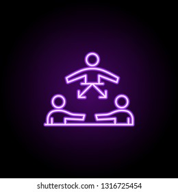 group, leadership, organized icon. Elements of Professional SEO in neon style icons. Simple icon for websites, web design, mobile app, info graphics