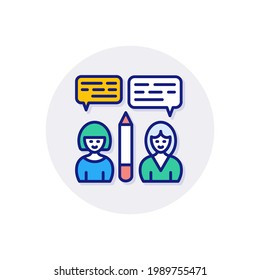 Group Learning icon in vector. Logotype