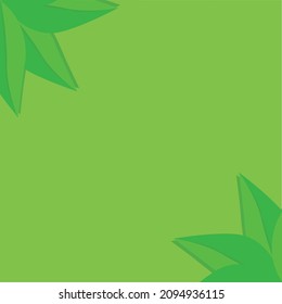 group of leaves on green background