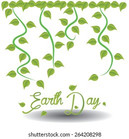 group of leaves and text. Vector illustration
