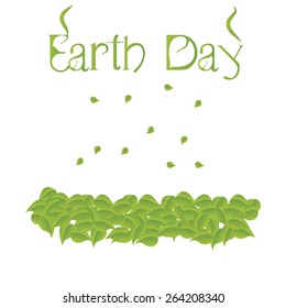 group of leaves and text. Vector illustration