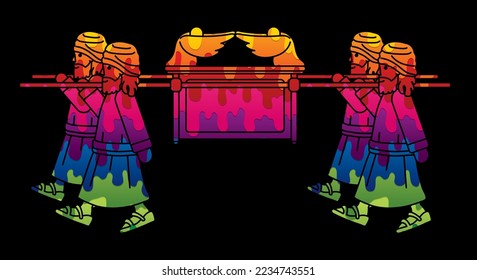 Gruppe Levi Carry Ark des Covenant Cartoon Graphic Vector