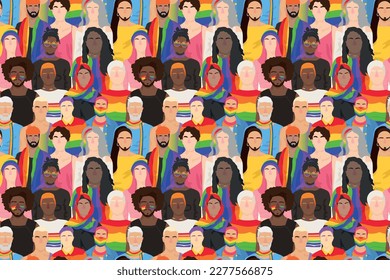 Group of LGBT people. Pattern for design