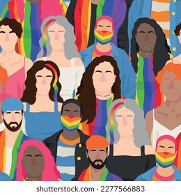 Group of LGBT people. Pattern for design