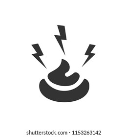 A group of lightning beats in the shit . Collective struggle against evil. Black and white icon.