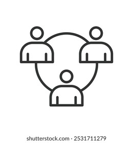 Group, in line design. Group, team, community, people, collaboration, meeting, gathering, on white background vector. Group editable stroke icon.