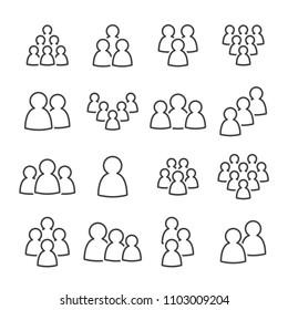 Group line icon set