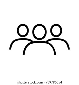 Group line icon. Simple representation of group or crowd of people. Vector Illustration