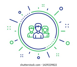 Group line icon. Users or Teamwork sign. Male and Female Person silhouette symbol. Quality design elements. Technology teamwork button. Editable stroke. Vector