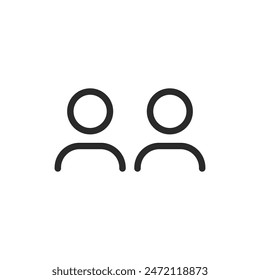 Group, linear style icon. Two people. Two user icons side by side, indicating a group or community. Editable stroke width.