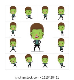 group of little boys with frankenstein costumes