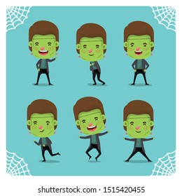 group of little boys with frankenstein costumes