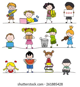 A group of little children