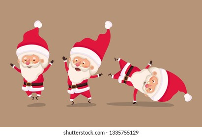 group of little santa claus characters