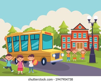 Gruppe kleiner Schüler