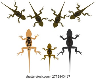 a group of lizards and reptiles fighting