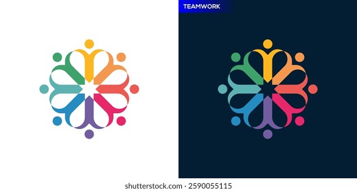 Group logo. with modern colored style. Teamwork, colleagues, family. Icon symbol design template EPS 10.	