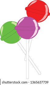 Group of lollipop in a white background