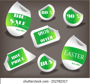 Group of luxury, isolated, labels on grey background