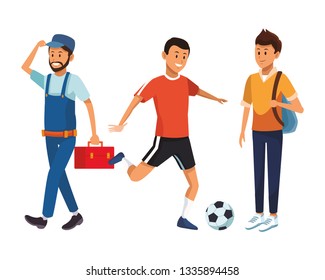 group of man avatars