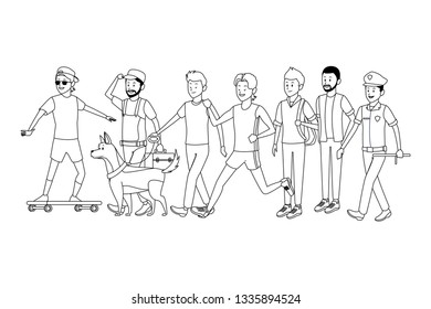 group of man avatars