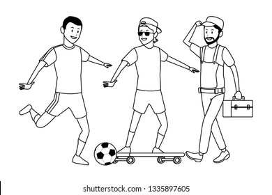 group of man avatars