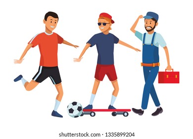 group of man avatars