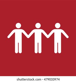 Group of man holding a hands icon . Vector illustration