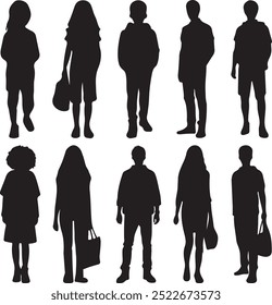 Group of man and woman. People Figure Pictogram Icons. Crowd signs.