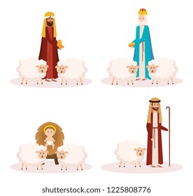 group of manger characters