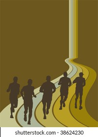 group of marathon runners