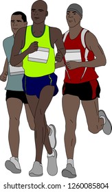 Gruppe von Marathonläufern - Vektorgrafik