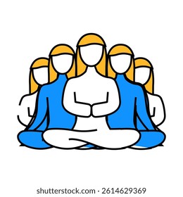 group meditation line icon vector. group meditation sign. isolated symbol illustration