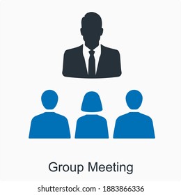 Group Meeting and Communication Icon concept